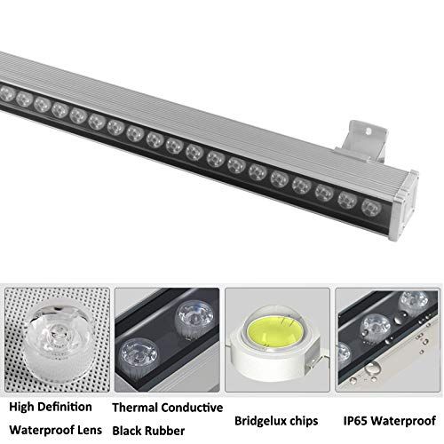  JSN&PC LED Wall Washer 36W 39.4 Inches IP65 Waterproof Outdoor Light for Advertising Boards, Billboard,Building Commercial Lighting (White 5000-5500K)