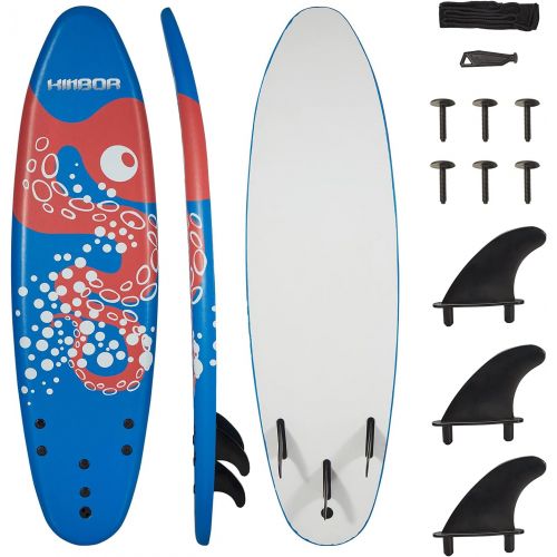  JSUN7 6 Boards Surfing Beach Surfboard Bodyboard Surfing Foamie Board with Removable Fins for Kids, Adult, Beginners