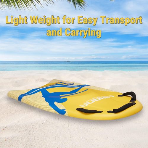  JSUN7 45 Inch Body Board, Lightweight Bodyboard with Handles Surfboard for Two People, Parent-Child Surfing Board