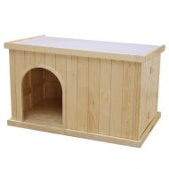 JSY Home Furniture JSY Natural Pine Dog House Kennel with Opening Roof & Bottom Removable for Indoor/Outdoor, Only 4-Steps Assembled-Large