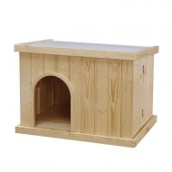 JSY Home Furniture JSY Wood Dog House Kennel with Opening Roof & Bottom Removable for Indoor/Outdoor, Natural Pine and Only 4-Steps Assembled