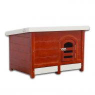 JSY Home Furniture JSY Pine Dog House Kennel with Semi-Open Roof & Detachable Bottom Plank for Indoor/Outdoor