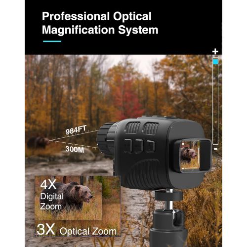  [아마존베스트]JStoon Digital Night Vision Monocular for 100% Darkness, 1.5” TFT Inner Screen Travel Infrared Monoculars Save Photos & Videos for Outdoor/Surveillance/Security/Hunting/Hiking - 32