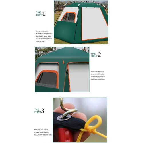  JTYX Automatic Pop-Up Tent with Extended Porch for 3-4 Person Hydraulic Sun Shelter Camping Tent Instant Tent for Outdoor and Hiking Traveling