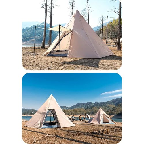  JTYX Outdoor Indian Tipi Tent Ultralight Teepee Tent Family Pyramid Tent for Backpacking, Camping, Hiking, Bushcraft, Travel, Winter Camping