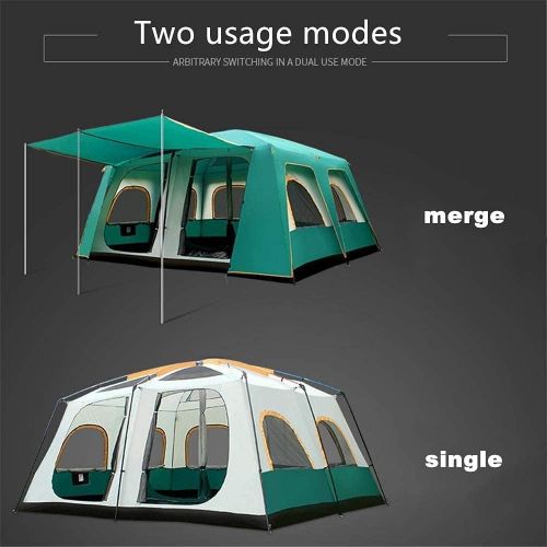  JTYX Festival Dome Tent with 12 Windows Pop Up Tent 8-12 Person Instant Tent Large Family Camping Tent Outdoor Tents with 2 Bedrooms 1 Living Room