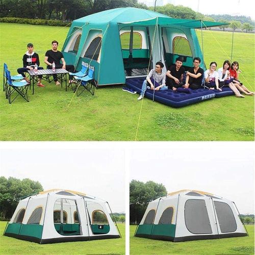  JTYX Festival Dome Tent with 12 Windows Pop Up Tent 8-12 Person Instant Tent Large Family Camping Tent Outdoor Tents with 2 Bedrooms 1 Living Room