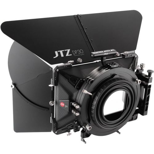  JTZ DP30 Cine Carbon Fiber 6x6 Matte Box with 15mm/19mm Rod Rail Rig and Top Handle for ARRI RED FS5 FS7 Canon C100 C200 C300 BMD Blackmagic BMPCC BMCC Pocket Cinema Camera Panason