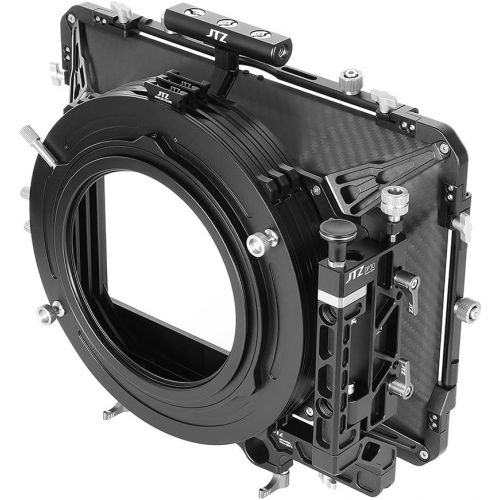  JTZ DP30 Cine Carbon Fiber 6x6 Matte Box with 15mm/19mm Rod Rail Rig and Top Handle for ARRI RED FS5 FS7 Canon C100 C200 C300 BMD Blackmagic BMPCC BMCC Pocket Cinema Camera Panason