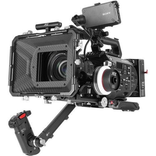  JTZ DP30 Cine Carbon Fiber 6x6 Matte Box with 15mm/19mm Rod Rail Rig and Top Handle for ARRI RED FS5 FS7 Canon C100 C200 C300 BMD Blackmagic BMPCC BMCC Pocket Cinema Camera Panason