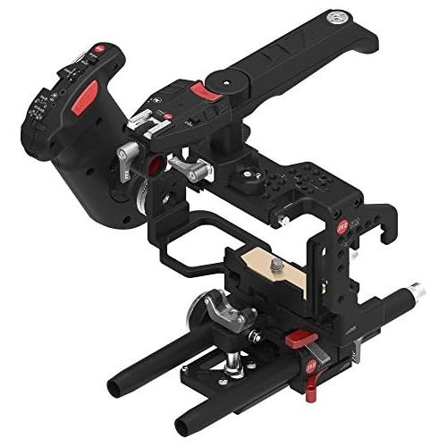  JTZ DP30 JL-JS7 Camera Cage Video Stabilizer with 15mm Rail Rod Base plate Rig and Electronic Top Handle+ Electronic Hand Grip for SONY A6000 A6300 A6500 Cameras (Zoom, REC Start/S