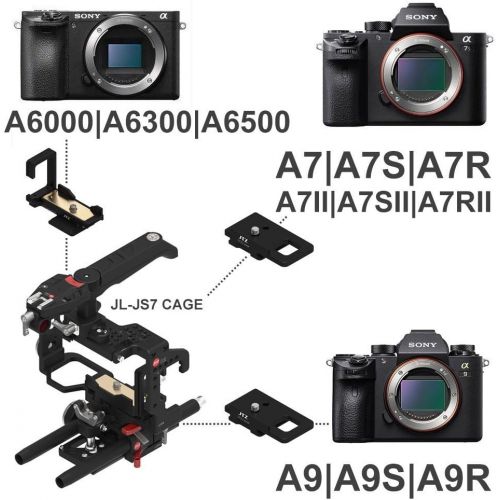  JTZ DP30 JL-JS7 Camera Cage Video Stabilizer with 15mm Rail Rod Base plate Rig and Electronic Top Handle+ Electronic Hand Grip for SONY A6000 A6300 A6500 Cameras (Zoom, REC Start/S