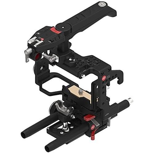  JTZ DP30 Camera Cage with 15mm Rail Rod Baseplate Rig and Top Handle+4×4 Carbon Fiber Matte Box+Follow Focus+Power Supply(LE Version) for Sony A6000 A6300 A6500 DSLR Camera