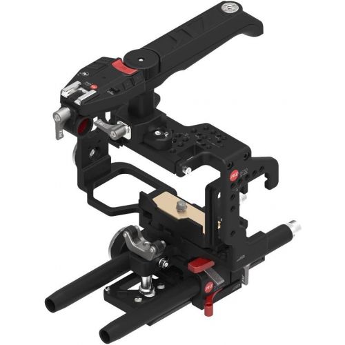  JTZ DP30 Camera Cage with 15mm Rail Rod Baseplate Rig and Top Handle+4×4 Carbon Fiber Matte Box+Follow Focus+Power Supply(LE Version) for Sony A6000 A6300 A6500 DSLR Camera