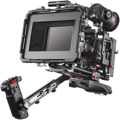  JTZ DP30 Camera Cage + 15mm Rail Base Plate Rig&Top Handle+Shouder Pad&Handle Grip+Carbon Fiber Matte Box+Follow Focus+Power Supply for Sony A7III A7RIII A7SIII A9 A9II A7RIV Camer