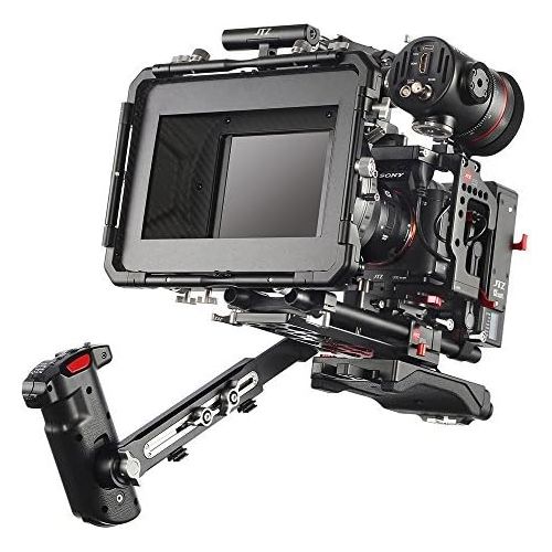  JTZ DP30 JL-JS7 Camera Cage with 15mm Rail Rod Baseplate Rig and Top Handle+Shoulder Pad and Electronic Handle Grip for SONY A7,A7II,A7R,A7RII,A7S,A7SII DSLR Cameras