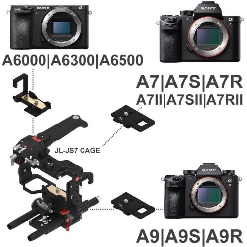  JTZ DP30 JL-JS7 Camera Cage with 15mm Rail Rod Baseplate Rig and Top Handle+Shoulder Pad and Electronic Handle Grip for SONY A7,A7II,A7R,A7RII,A7S,A7SII DSLR Cameras