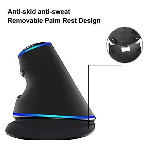  [아마존 핫딜] [아마존핫딜]J-Tech Digital Wired Ergonomic Vertical USB Mouse with Adjustable Sensitivity (600/1000/1600 DPI), Scroll Endurance, Removable Palm Rest & Thumb Buttons [V628]