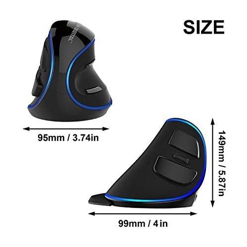  [아마존 핫딜] [아마존핫딜]J-Tech Digital Wired Ergonomic Vertical USB Mouse with Adjustable Sensitivity (600/1000/1600 DPI), Scroll Endurance, Removable Palm Rest & Thumb Buttons [V628]