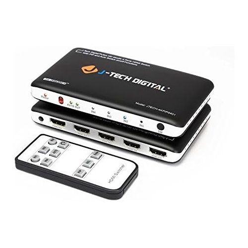  [아마존 핫딜] J-Tech Digital 4K@30HZ 4-Port HDMI Switch with PIP, IR, HDCP1.4 Wireless Remote Control, and Auto Switch ON/OFF Functions with Control4 Driver Available