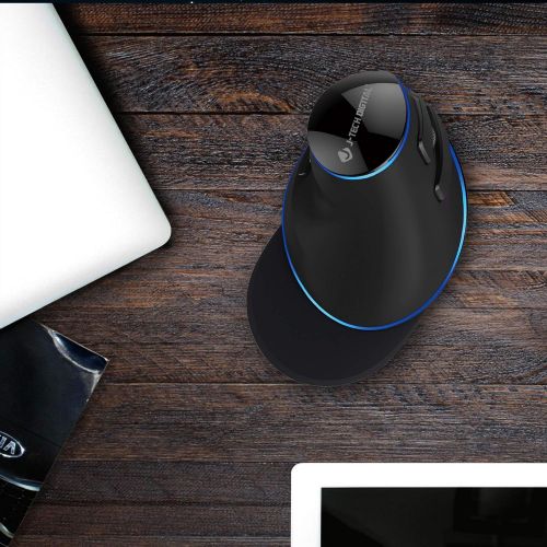  J-Tech Digital Wired Ergonomic Vertical USB Mouse with Adjustable Sensitivity (600/1000/1600 DPI), Scroll Endurance, Removable Palm Rest & Thumb Buttons [V628]
