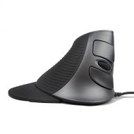 J-Tech Digital Scroll Endurance Wired Mouse Ergonomic Vertical USB Mouse with Adjustable Sensitivity (600/1000/1600 DPI), Removable Palm Rest & Thumb Buttons - Reduces Hand/Wrist