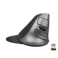 J-Tech Digital Scroll Endurance Wireless Mouse Ergonomic Vertical USB Mouse with Adjustable Sensitivity (600/1000/1600 DPI), Removable Palm Rest & Thumb Buttons - Reduces Hand/Wr