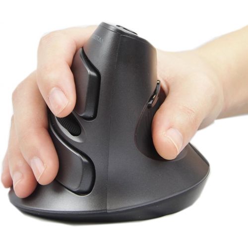  J-Tech Digital Scroll Endurance Wireless Mouse Ergonomic Vertical USB Mouse with Adjustable Sensitivity (600/1000/1600 DPI), Removable Palm Rest & Thumb Buttons - Reduces Hand/Wr