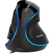 [아마존베스트]J-Tech Digital Wired Ergonomic Vertical USB Mouse with Adjustable Sensitivity (600/1000/1600 DPI), Scroll Endurance, Removable Palm Rest & Thumb Buttons [V628]