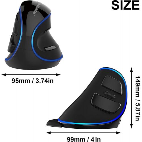  [아마존베스트]J-Tech Digital Wired Ergonomic Vertical USB Mouse with Adjustable Sensitivity (600/1000/1600 DPI), Scroll Endurance, Removable Palm Rest & Thumb Buttons [V628]