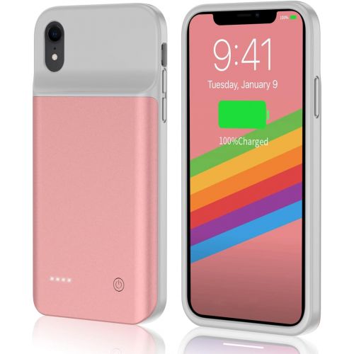  [아마존베스트]Battery Case for iPhone XR JUBOTY 4000mAh Magnetic Slim Protective Portable Charging Case for iPhone XR Power Bank Rechargeable Battery Charger Case Compatible with Wired Headphone