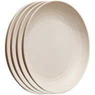 [아마존베스트]JUCOXO Reusable Unbreakable Dinner Plates, 7.9 Lightweight Wheat Straw Plate Sets for Kids Children, Pack of 4 Beige Color, Microwave and Dishwasher Safe