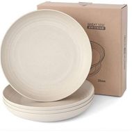 [아마존베스트]JUCOXO Unbreakable Dinner Plates 10 inch Wheat Straw Plates, 4 Pack Lightweight Large Plate Sets, Dishwasher and Microwave Safe Eco Friendly Degradable Dishes for Kids Toddler Adul