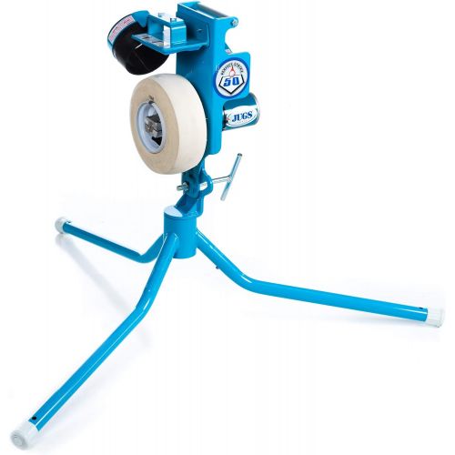  JUGS SPORTS JUGS PS50 Baseball and Softball Pitching Machine ? The Introductory-Level Pitching Machine That Throws up to 50 mph. Throws Both Baseballs and softballs.