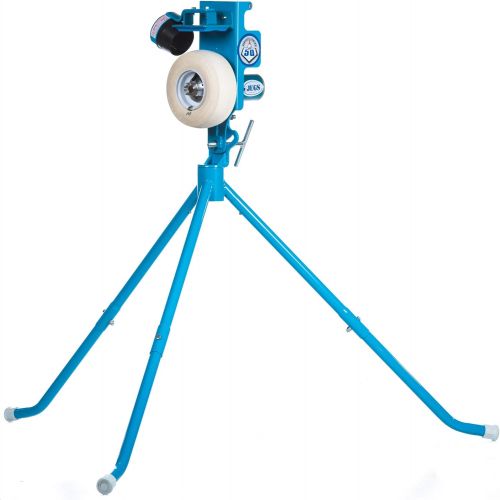  JUGS SPORTS JUGS PS50 Baseball and Softball Pitching Machine ? The Introductory-Level Pitching Machine That Throws up to 50 mph. Throws Both Baseballs and softballs.