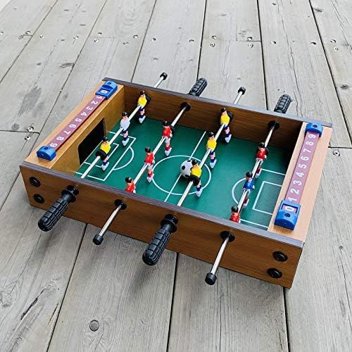  JULAN Foosball Table,Wooden Mini Tabletop Billiard Game,Easily Assemble Soccer Tabletop Competition Game,Tabletop Puzzle Finger Battle Athletic Soccer Football Game,Soccer Table for Arca