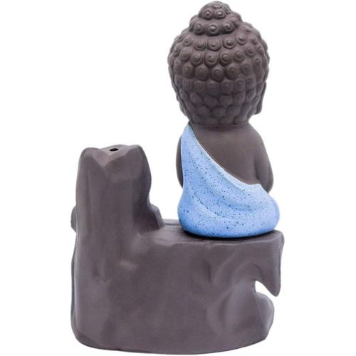  인센스스틱 JULAN Incense Burner Backflow Tower Cones Incense Stick Holder Ceramic Porcelain Buddha Waterfall Monk Ash Catcher with 40 Backflow Incense Cones for Home Office Yoga Decor Aromath