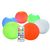 JULY PRO LED Waterproof Decoration Ball Mood Light,Set of 6 Garden Deco Balls Battery Operated 3 Floating Color...