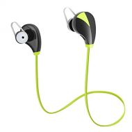Wireless Earbuds, JUNWER Bluetooth Headphones in-Ear Sports Headsets Sweatproof Earphones Noise Cancelling Headsets with Mic for Running Jogging (Black Green)