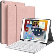 [아마존베스트]JUQITECH iPad 10.2 8th 7th Generation Keyboard Case - Smart Case with Wireless Keyboard iPad 10.2 8th Gen 2020 7th 2019 Tablet Detachable Bluetooth Keyboard Stand Cover with Pencil