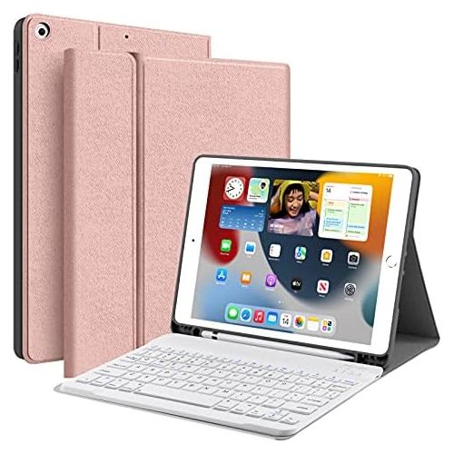  [아마존베스트]JUQITECH iPad 10.2 8th 7th Generation Keyboard Case - Smart Case with Wireless Keyboard iPad 10.2 8th Gen 2020 7th 2019 Tablet Detachable Bluetooth Keyboard Stand Cover with Pencil