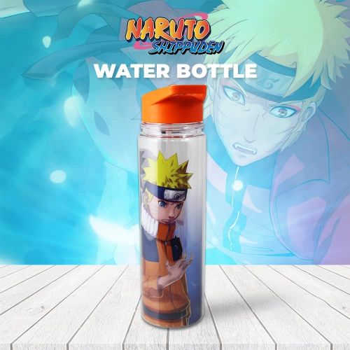  Naruto Plastic Shippuden Double Walled Sasuke and Naruto Water Bottle, 24 oz, Hydrate, Naruto Run, Gym, Training by Just Funky - Team 7, Brothers, Ninja Way, Shinobi, Shonen Jump,