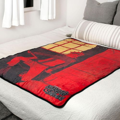  JUST FUNKY Naruto: Shippuden Ninja Plush Throw Blanket Super Soft Fleece Blanket, Cozy Sherpa Cover for Sofa and Bed, Home Decor Room Essentials Anime Manga Gifts 45 x 60 Inches