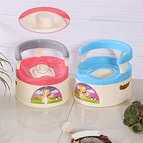  JUSTDOLIFE Bathroom Accessories M and F 1PC Baby Potties Portable Children Carry Toilet Seat Chamber Pots Baby Potty Chair Trainers Kids Comfortable Portable Urinals Toilet (Random)