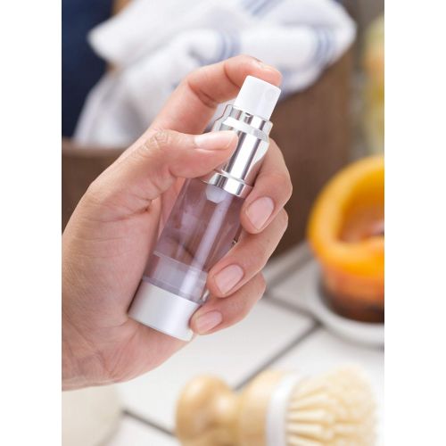  JUVITUS Airless Spray Bottle Silver Matte 0.5 oz. (12 Pack)