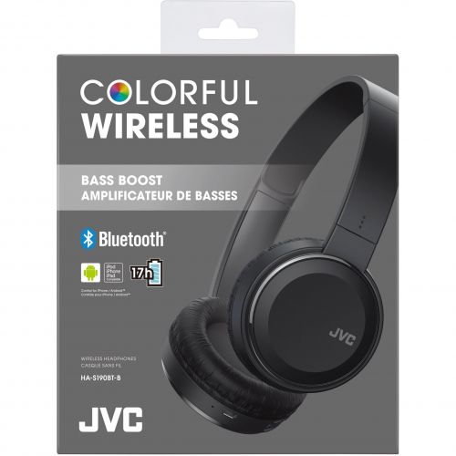  JVC HA-S190BT Colorful Bluetooth On-Ear Headset - Black