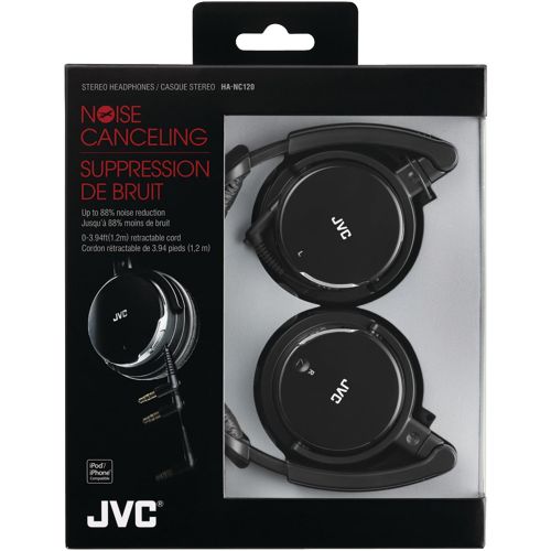  JVC HANC120 Noise-Canceling Headphones with Retractable Cord