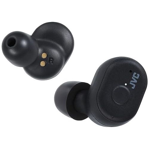  JVC Truly Wireless Earbuds Headphones, Bluetooth 5.0, Water Resistance(Ipx5), Long Battery Life (4+10 Hours), Secure and Comfort Fit with Memory Foam Earpieces - HAA10TB (Black)