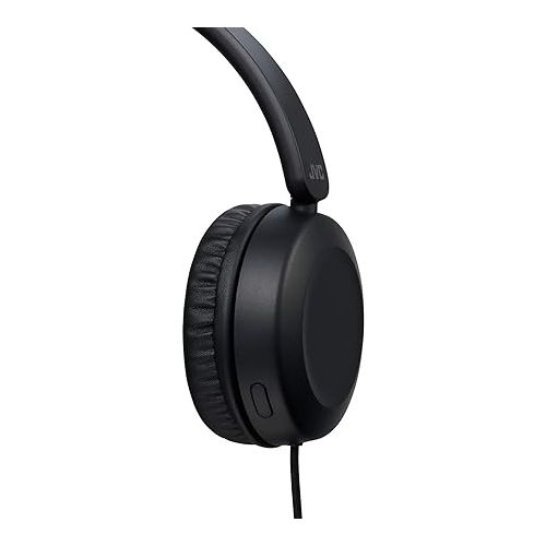  JVC Lightweight On Ear Headphones with Powerful Sound, Integrated Remote & Mic for Smartphones - HAS31MB (Black), Medium