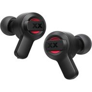 JVC New XX True Wireless Earbuds Headphones, Long Battery Life (up to 24 Hours), Extreme Deep Bass with Special Tuning, Shock Proof and Dust Proof, Water Jet Proof (IPX55) - HAXC62TR (Black Red)